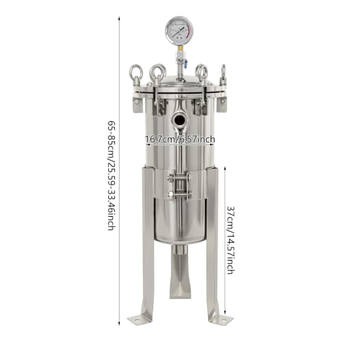 Bag Filter Housing, 0.75" NPT Heavy Duty Water High Flow Bag Filter - size: 0.97 SQ FT