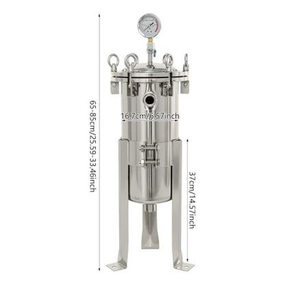 Bag Filter Housing, 0.75" NPT Heavy Duty Water High Flow Bag Filter - size: 0.97 SQ FT