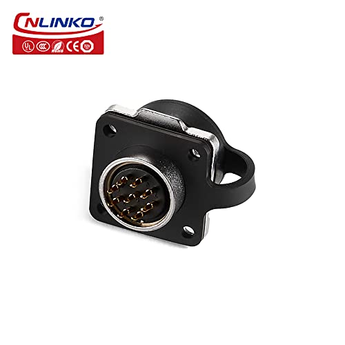 CNLINKO DH Series M20 Waterproof Connector 2/3/4/5/7/9/12 Pin Bayonet Connecting Type Metal Shell Soldering Cable Landscape Light Female Plug Male Socket IP67 Waterproof connectors (9pin) - style: 9pin