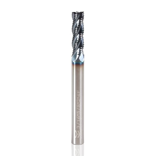 3/16" 4 Flute Roughing End Mill AlTiN Coated Carbide, 1Pcs - size: 3/16 in
