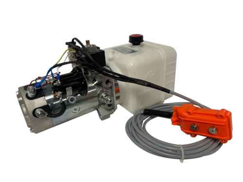 Hydraulic Pump for Dump Trailer 12 Volt DC Double Acting - Solenoid Hydraulic Power Unit 4 Quart Plastic Tank - Dump Trailer Electric Hydraulic Power Pack - size: 4 Quarts