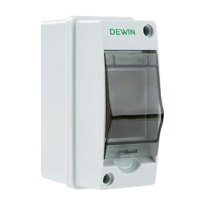 DEWIN 2 Way DIN Rail Box IP65 Distribution Protection Box - size: 2 module