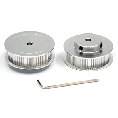 2PCs Aluminum 2GT Timing Pulley 60 Teeth Bore 5mm for 3D Printer CNC Machine 10mm Width 2GT Timing Belt - size: 60 teeth, style: 5mm bore, for 10mm belt