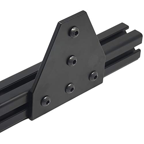 8Pcs Black 2020 Profile Connector Corner Bracket Outside Joint Board Plate - size: 2020 8 Pcs T