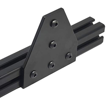 8Pcs Black 2020 Profile Connector Corner Bracket Outside Joint Board Plate - size: 2020 8 Pcs T