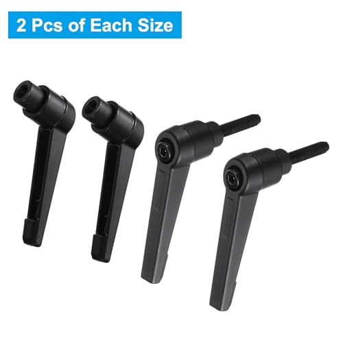 uxcell 4pcs Clamping Lever Adjustable Handle Set Metric M5 x 20mm Male & M5 Female Thread Level Handles Hand Stud Knobs Quick Release Black for Lathe Machinery - size: M5 x 20mm