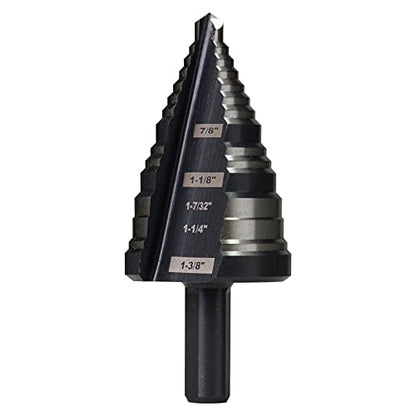 M2 HSS Step Drill Bit Unibit, 1/4"-1-3/8", Metal Wood Plastic - size: 1/4" to 1-3/8"