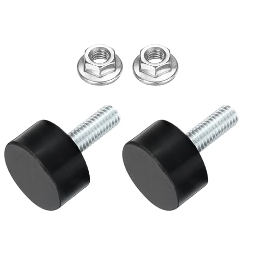 uxcell 2Pcs M6 Thread Rubber Mounts, Vibration Isolators, Cylindrical Shock Absorber with Studs 20 x 10mm with Non-Slip Nuts - size: M6 x 20 x 10mm