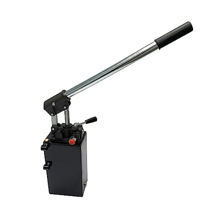 Double Acting Hydraulic Hand Pump with 3 QTs Tank - Manual Hydraulic Pump with Changeover Valve - 2.7 CID, 3600 PSI, 3/8" NPT Ports Piston Hand Pump - color: Double Acting, size: 2.7 CID 3 QTs tank