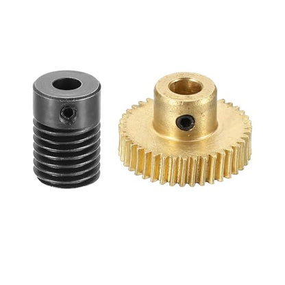 uxcell Worm Gear Set Right Rotation 40T 0.5 Module 1:40 Reduction Rate - size: Gear-5mm, Rod-5mm Bore, style: 0.5M-40T