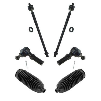 TRQ Front Steering Kit Steering Rack & Pinion Bellow Tie Rod - style: PSA28697