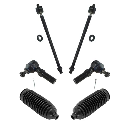 TRQ Front Steering Kit Steering Rack & Pinion Bellow Tie Rod - style: PSA28697