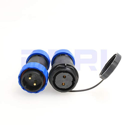 HE29 2pin 45A 380V 28mm Butt Industrial Threaded Waterproof Plastic Connector (2 pin) - size: 2 pin