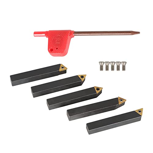 findmall Lathe Turning Tools 5Pcs 3/8 Inch Tool Holder Set