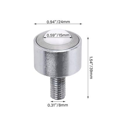 4 Pcs Transfer Bearing Flange Mounted Nylon Roller 0.59 Inch 99lbs Load Capacity