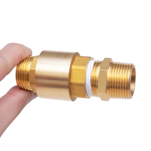 ChillWaves Brass In-Line Spring Check Valve DN20 3/4" Male x 3/4" Female Thread, One-Way Non-return Vertical Check Valve for Backflow Prevention(2-PACK) - size: 3/4" Male x 3/4" Female(DN20)