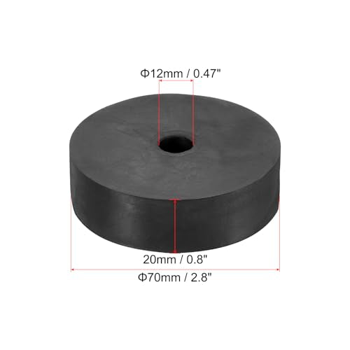 PATIKIL Multi Purpose Rubber Spacer, 4 Pcs 2.8"OD 0.47"ID 0.8"Thickness Neoprene Round Anti-Vibration Isolation Pads Isolator Rubber Bushings Spacer Washer for HVAC Bolts Car Accessories - size: 2.8"OD 0.5"ID 0.8"Thickness