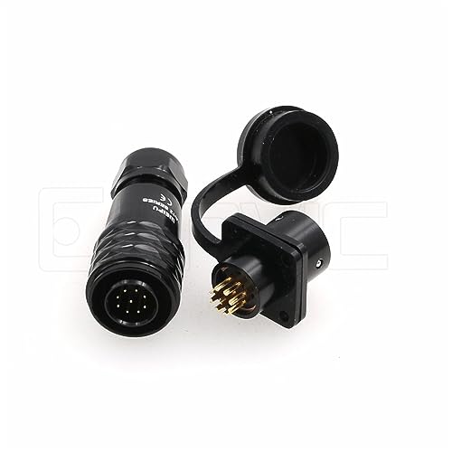 SA12 9Pin Weipu Connector Aviation Push-Pull Solder Cable Connector Plug Panel Mount Socket Female Rear-nut Mount for LED Light Equipment Electrical - size: 9Pin 3A