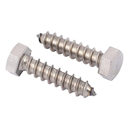 3/8 x 1-1/2 Stainless Lag Bolt (25-Pack) 18-8 Stainless Steel, Heavy Duty Hex Wood Lag Screw, ASME B18.2.1 Commercial/Industrial Grade by Makers Bolt - size: 3/8 x 1-1/2 (25 pack)