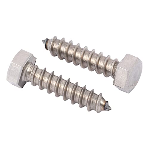 3/8 x 1 Stainless Lag Bolt (25-Pack) 18-8 Stainless Steel, Heavy Duty Hex Wood Lag Screw, ASME B18.2.1 Commercial/Industrial Grade by Makers Bolt - size: 3/8 x 1 (25 pack)