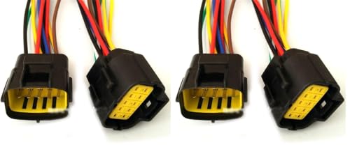 1 Set Car Waterproof 10 Pin Electrical Wire Connector Plug AWG Car Motorcycle with Cable (Pack of 2) - size: with cable (Pack of 2)