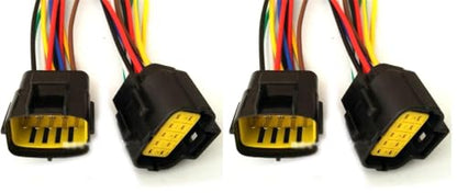 1 Set Car Waterproof 10 Pin Electrical Wire Connector Plug AWG Car Motorcycle with Cable (Pack of 2) - size: with cable (Pack of 2)