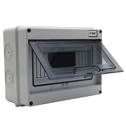 MAKERELE Distribution Protection Box with DIN Rail IP65 ABS 8 Way - size: 8WAY-200mmx155mmx92mm