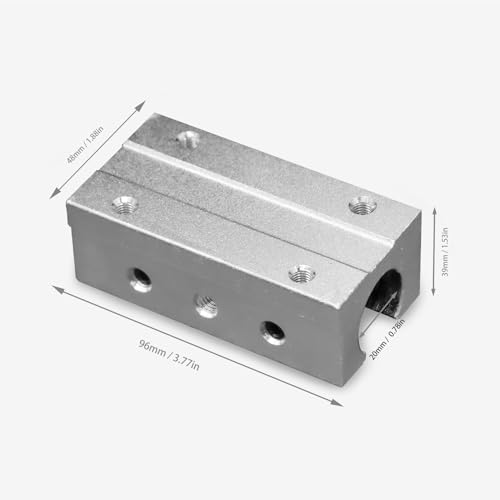 2pcs SBR20 LUU Aluminum Block 20mm Linear Motion Ball Bearing Slide Block Match for SBR20 LUU 20mm Linear Guide Rail - size: SBR20LUU-2PSC