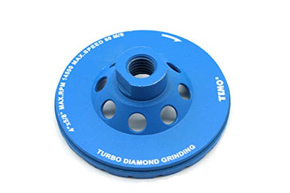 TMAX 4" Diamond Turbo Segment Grinding Cup Wheel Disc, 5/8" Thread Arbor - size: 24 Turbo