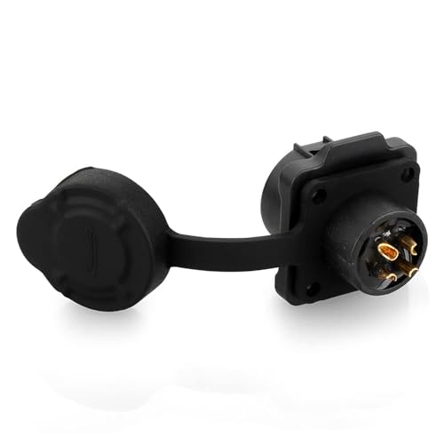 CNLINKO LP12 4-Pin Circular Connector with 1 Meter Cable Assemblies, IP68 Waterproof Industrial Electrical Connector for Outdoor Equipment Automotive Machinery M12 Cylindrical Connectors (4 Pin) - size: 4-Pin, style: Plug with 1M Cable