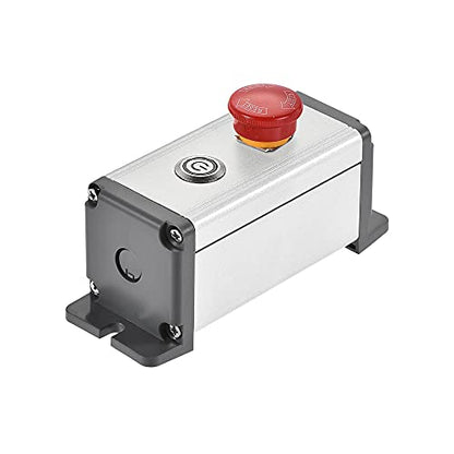 uxcell 2 Holes 16mm Aluminum Switch Button Station Box with a PG7 Cable Gland and Mounting Base
