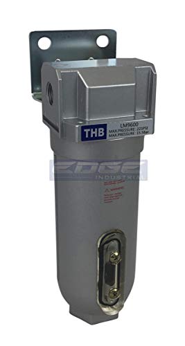 EDGE INDUSTRIAL HEAVY DUTY IN LINE DESICCANT AIR DRYER WITH METAL BOWL, FOR COMPRESSED AIR, DRY AIR FOR PNEUMATIC TOOLS (3/4" NPT) - style: 3/4" NPT