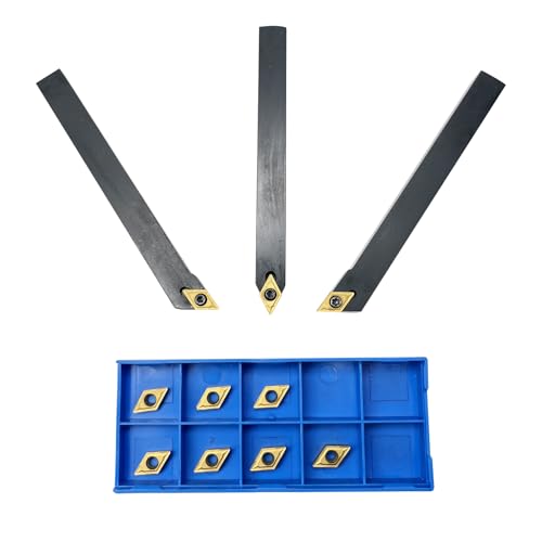 3pcs 3/8"/10mm Indexable Carbide Lathe Turning Tool Holder Set SDNCN1010H07 + SDJCL1010H07 + SDJCR1010H07 with 10pcs DCMT070204/DCMT21.51 Carbide Turning Insert(3/8" 10mm turning holders+DCMT inserts) - style: 3/8" 10mm turning holders+DCMT inserts