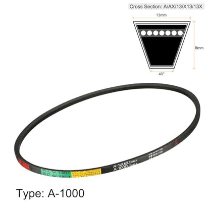 uxcell A1000 V-Belts 1000mm Inner Girth 13mm Top Width 8mm Thickness A-Section Rubber Drive Transmission Belt - size: 1000mm