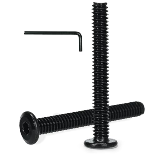50 Pcs 1/4-20 x 2 Flat Head Socket Cap Screws Countersunk Bolts,304 Stainless Steel 18-8,Allen Socket Drive,Black,Fully Machine Thread (1/4-20 x 2 50pcs) - size: 1/4-20 x 2 50pcs
