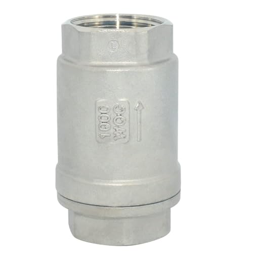 1" NPT Female WOG1000 Check Valve, Spring Loaded In-line Low Cracking Pressure, Stainless Steel SS316 CF8M (1 Inch)… - size: 1 Inch