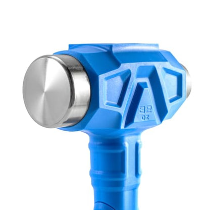 Real Steel 32 Oz Ball Peen Dead Blow Hammer Anti-Vibration Heavy Duty Hammer for Metal Working - size: 32 Oz