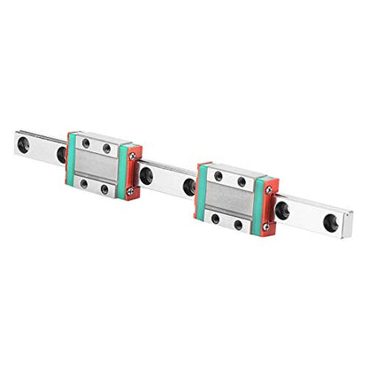 Oumefar Linear Rail, MGN9B Linear Rail Linear Rail 150mm/5.9inch Linear Rail 9mm Width with 2pcs Rail Block, Small Carriage Slide Rail Linear Motion Guideway Rods for CNC