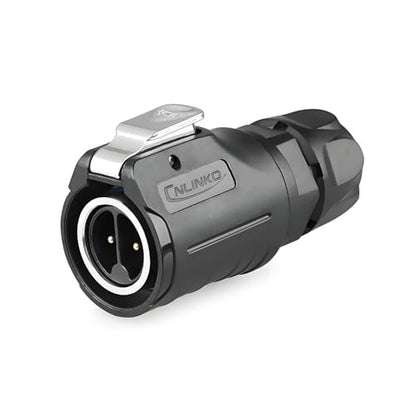 CNLINKO LP-16 2 Pin Circular Aviation Connector Kit Male Plug and Female Socket M16 IP68 Waterproof, PBT Plastic Shell Quick Plug (2 Pin Single Set) - size: 2-Pin, style: Single-Hole Socket Set