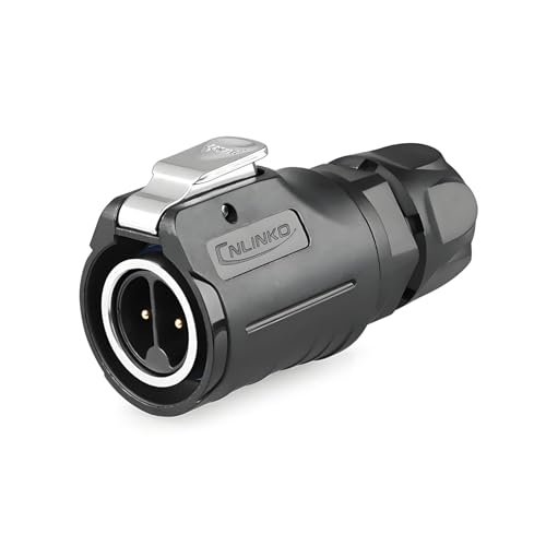CNLINKO LP-16 2 Pin Circular Aviation Connector Kit Male Plug and Female Socket M16 IP68 Waterproof, PBT Plastic Shell Quick Plug (2 Pin Single Set) - size: 2-Pin, style: Single-Hole Socket Set