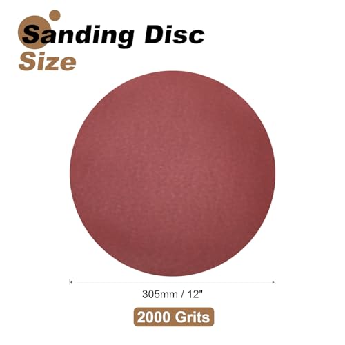 uxcell 8pcs 12-Inch PSA Sanding Discs, 2000 Grits Aluminum Oxide Self Adhesive Stick Back Sandpapers, No-Hole Round Wet/Dry Sander Papers, Sand Auto Car Paint, Wood, Metal - size: 2000 Grits