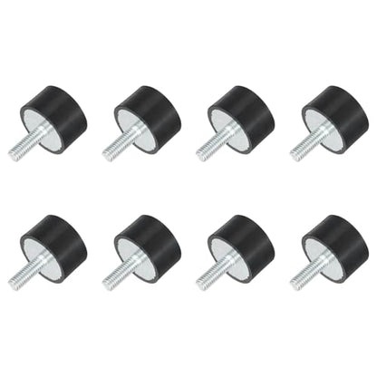 uxcell M6 Thread Rubber Mounts, Vibration Isolators, Cylindrical Shock Absorber with Studs 25 x 15mm 8pcs - size: M6x25x15mm