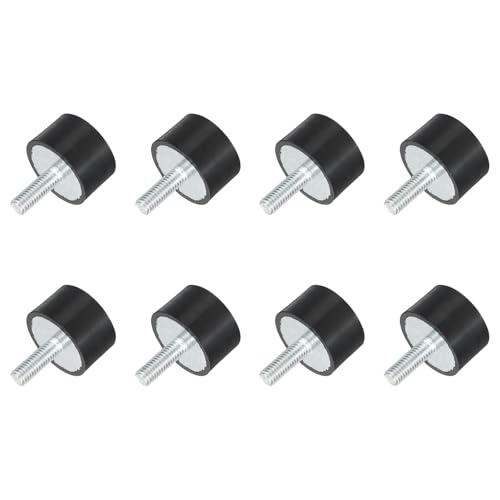 uxcell M6 Thread Rubber Mounts, Vibration Isolators, Cylindrical Shock Absorber with Studs 25 x 15mm 8pcs - size: M6x25x15mm