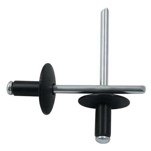 Aluminum Blind Rivets, 3/16" x 1/2", Black, 60 Pcs - color: Black, size: 3/16" x 1/2"