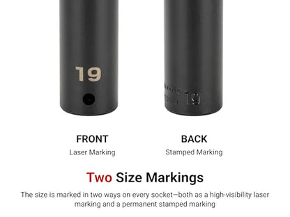 TEKTON 1/2 Inch Drive x 23 mm 6-Point Impact Socket | SID23123 - size: 23 mm, style: Deep