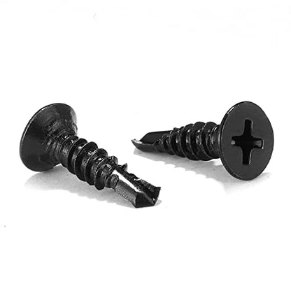 #8 x 3/4" Sheet Metal Screws 100Pcs 410 Stainless Steel Flat Head Fast Self Tapping Screws Black Oxide by SG TZH - size: #8 x 3/4"