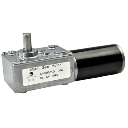 CHANCS DC 12V 5RPM Reversible Turbo Worm Motor Gearbox Motor for Window Opener,Mechanical Equipment - size: 5RPM