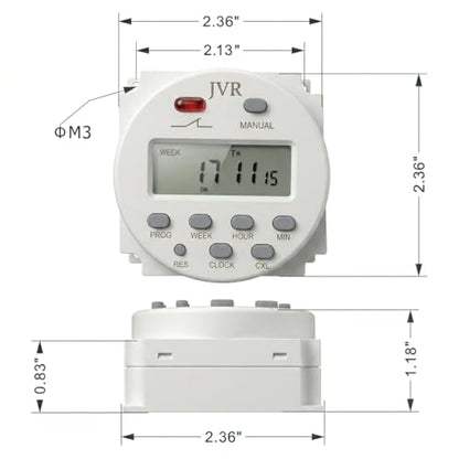 JVR 12V Timer Switch - Programmable DC/AC/Solar Relay, 16 Schedules