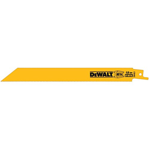 DEWALT Reciprocating Saw Blades, Straight Back, Bi-Metal, 8-Inch, 18 TPI, 5-Pack (DW4821) - size: 5-pack