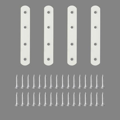 Alise Flat Bracket ,5 Inch White Mending Plate Flat Brace for Wood Shelves - color: White, size: 5 Inch